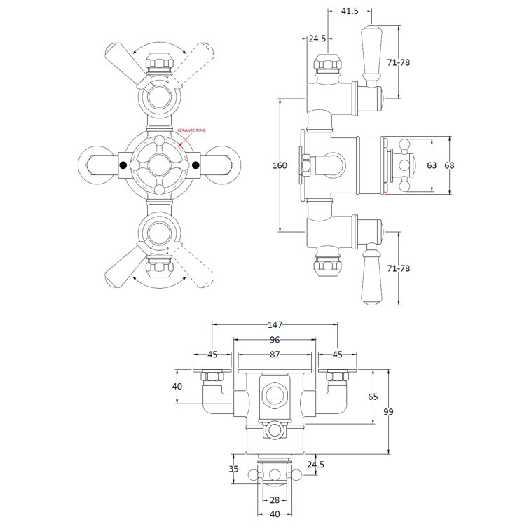 Bayswater Bathrooms Triple Exposed Thermostatic Shower Valve Wayfair